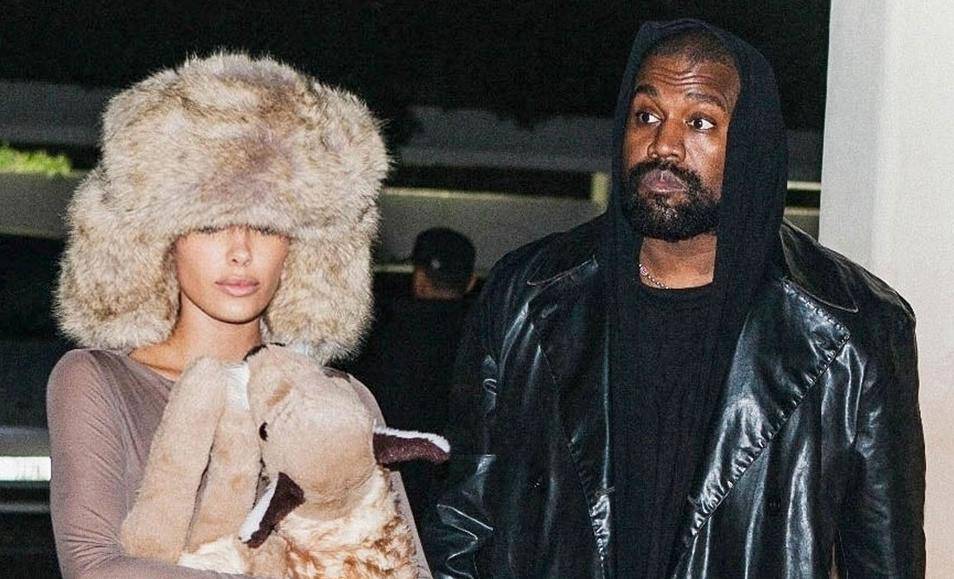 *PREMIUM-EXCLUSIVE* *MUST CALL FOR PRICING* The American Rapper Kanye West and his wife Bianca Censori continue to show off their rather quirky attire at the Amina Muaddi's pop-up shop in Dubai.