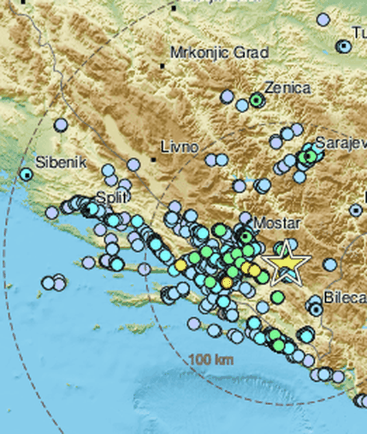 Snažan potres u Hercegovini: 'Kratak, ali se dobro zatreslo'