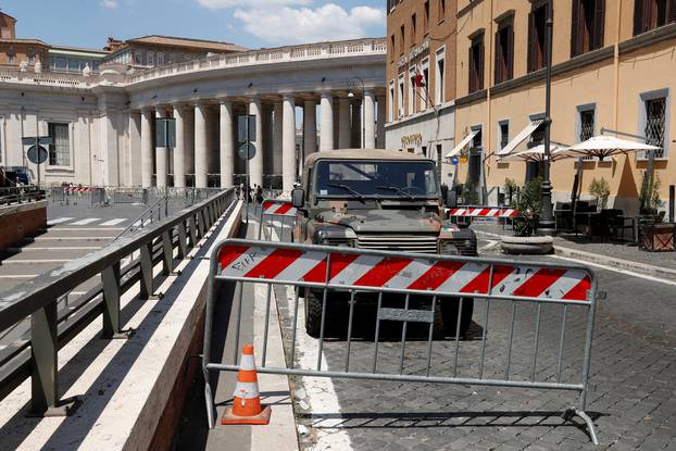 Aftermath of car breaking through Vatican barriers