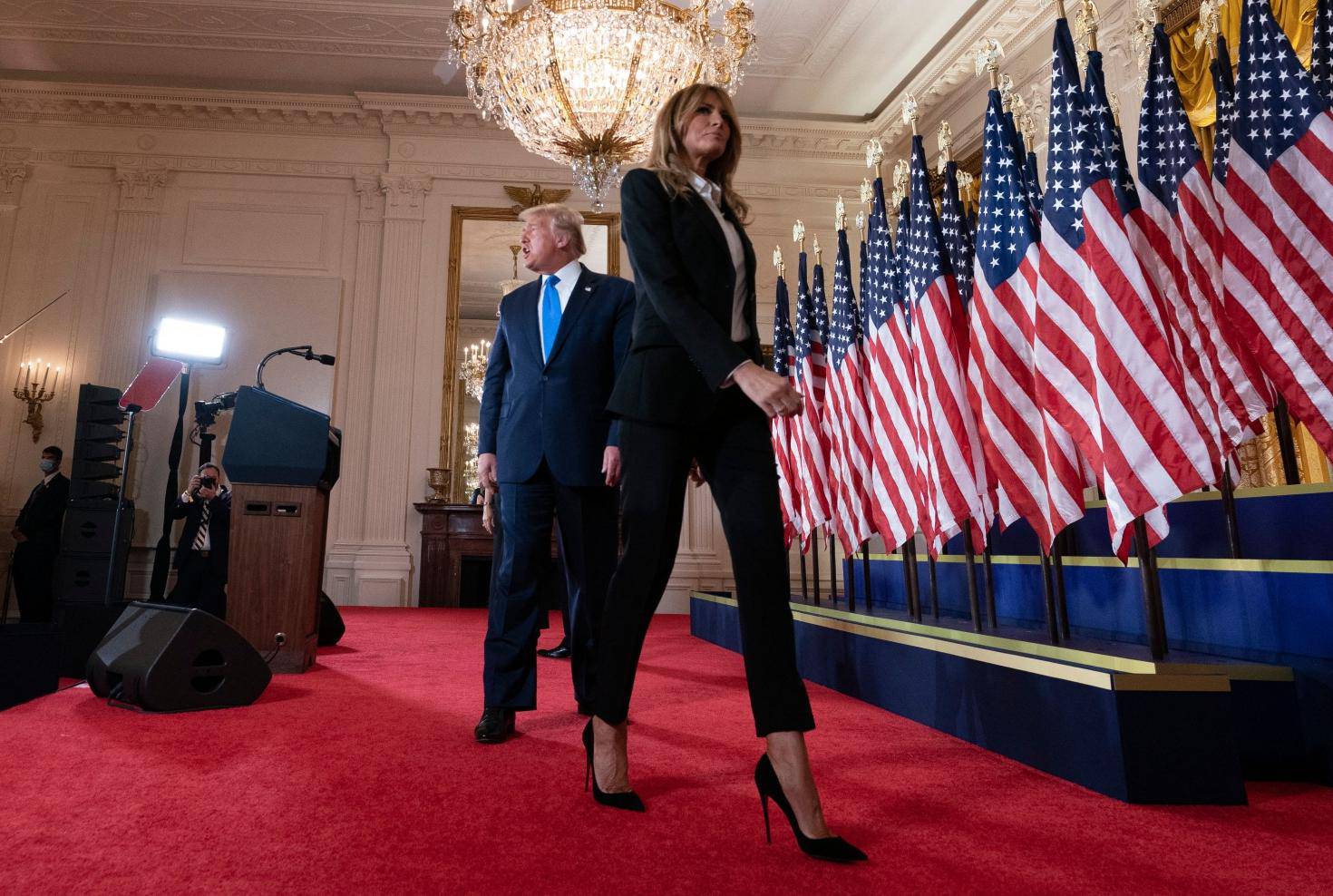 Le président Donald Trump lors d'une conférence de presse à la Maison Blanche à Washington