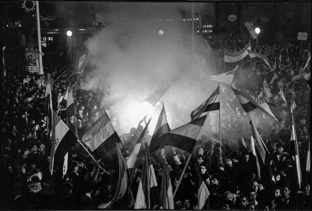 Zagreb: Svečano otkrivanje spomenika banu Josipu Jelačiću na istoimenom trgu, 15.10.1990.
