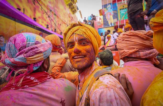 "Lathmar Holi" celebrations in Barsana