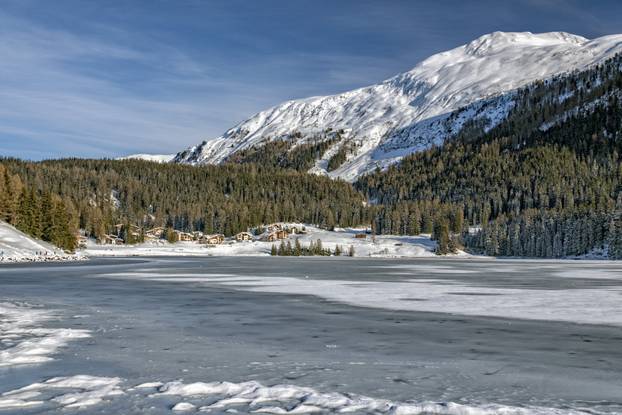 Davos Frozen Lake view panorama 