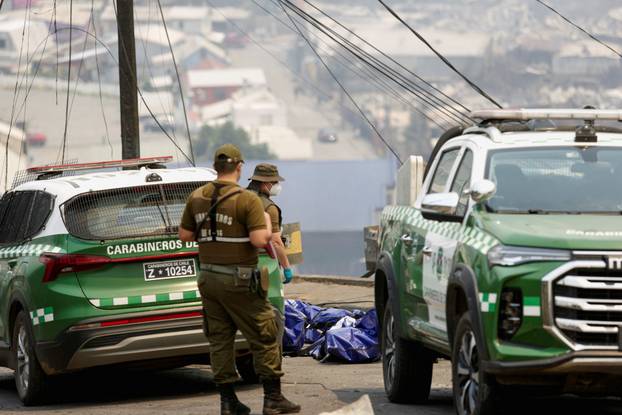 Wildfire burns in Chile