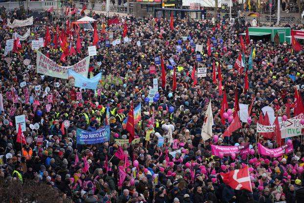 Protest in front of the Danish Parliament in Copenhagen