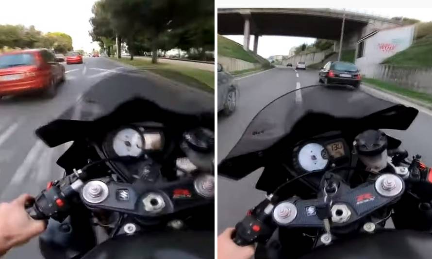 Nije normalan: Jurio Splitom, radi prekršaje, još se i snima!