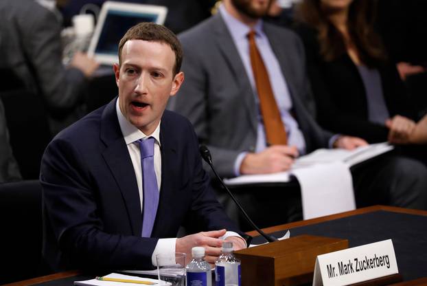 Facebook CEO Zuckerberg testifies before a U.S. Senate joint hearing on Capitol Hill in Washington