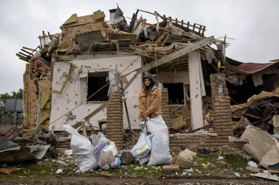 Aftermath of a Russian attack in Kyiv region