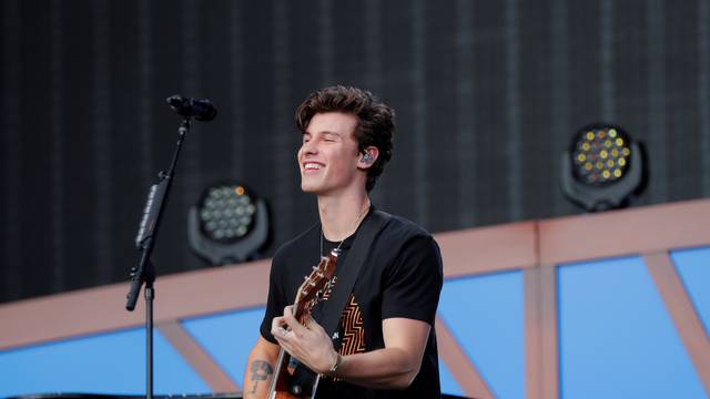 Shawn Mendes performs at the Global Citizen Festival concert in Central Park in New York