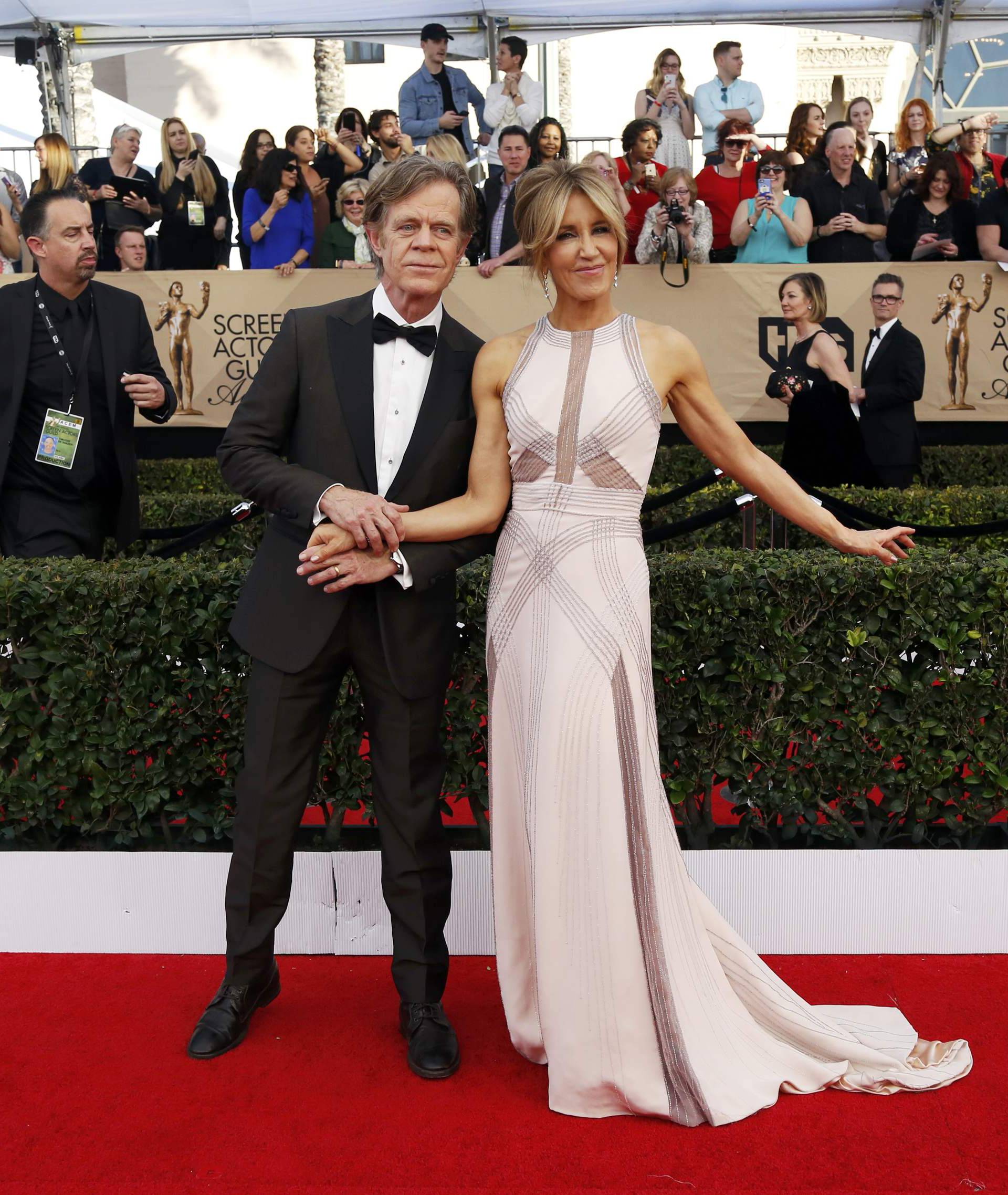 William H. Macy and Felicity Huffman arrive at the 23rd Screen Actors Guild Awards in Los Angeles