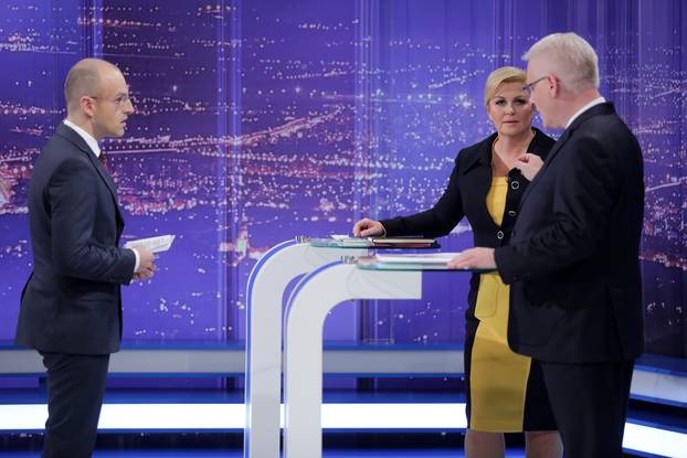 Zagreb: Su?eljavanje predsjedni?kih kandidata Kolinde Grabar-Kitarovi? i Ive Josipovi?a