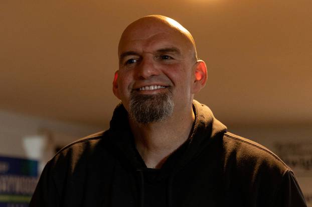 FILE PHOTO: Democratic candidate for U.S. Senate Lt. Governor John Fetterman campaigns in Philadelphia