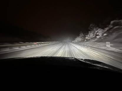 Zimski uvjeti na autocesti A1 u Lici