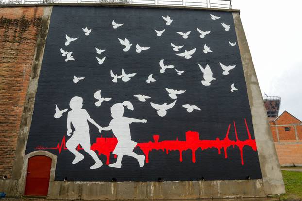 Mural kao spomen na 34 ubijene djece Vukovara