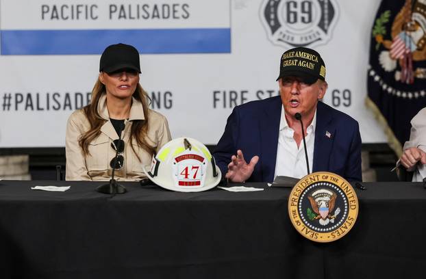 U.S. President Trump visits Pacific Palisades