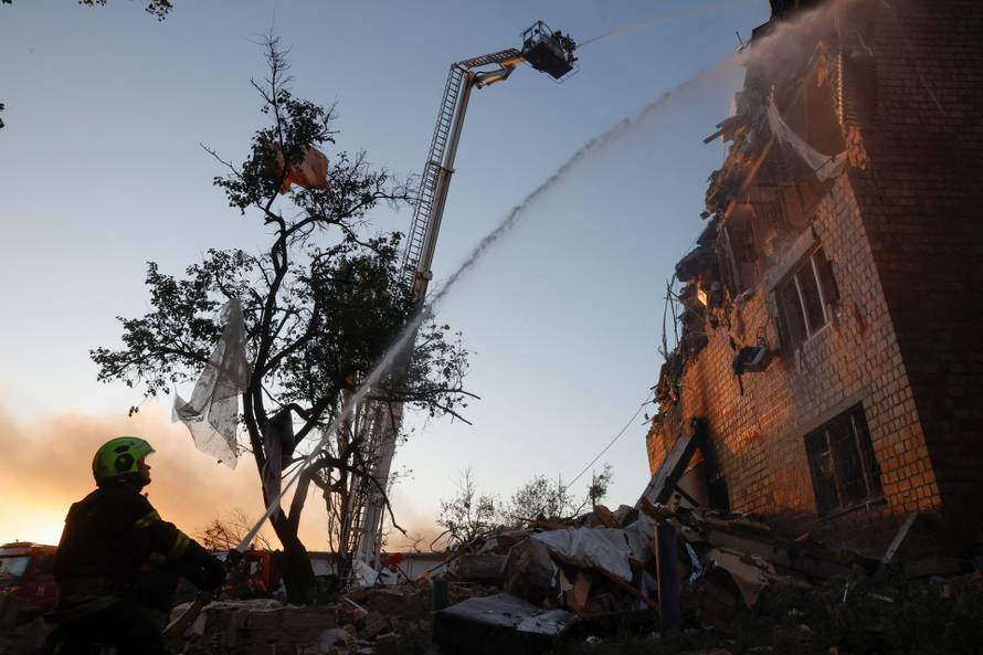 Aftermath of a Russian missile and drone attack in Kyiv