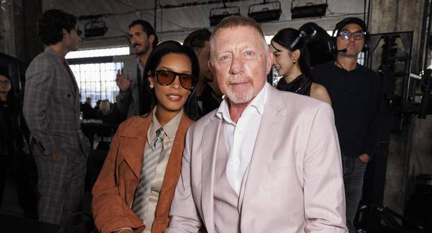 Boris Becker and Lilian de Carvalho attend BOSS Spring-Summer 2026 runway during Milan Fashion Week on September 2025 - Milan, Italy, 25/09/2025
