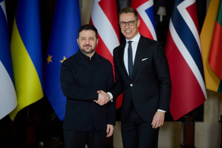 Ukrainian President Zelenskiy meets with Finland's President Stubb before a meeting of 'Coalition of the Willing' in Kyiv