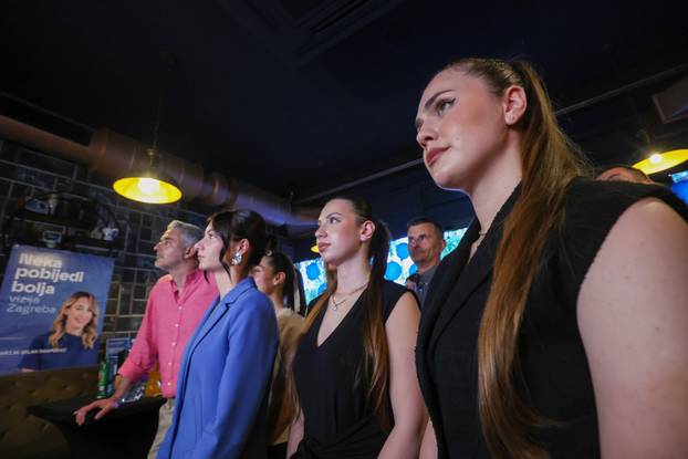 Zagreb: Doček izbornih rezultata u izbornom stožeru Marije Selak Raspudić