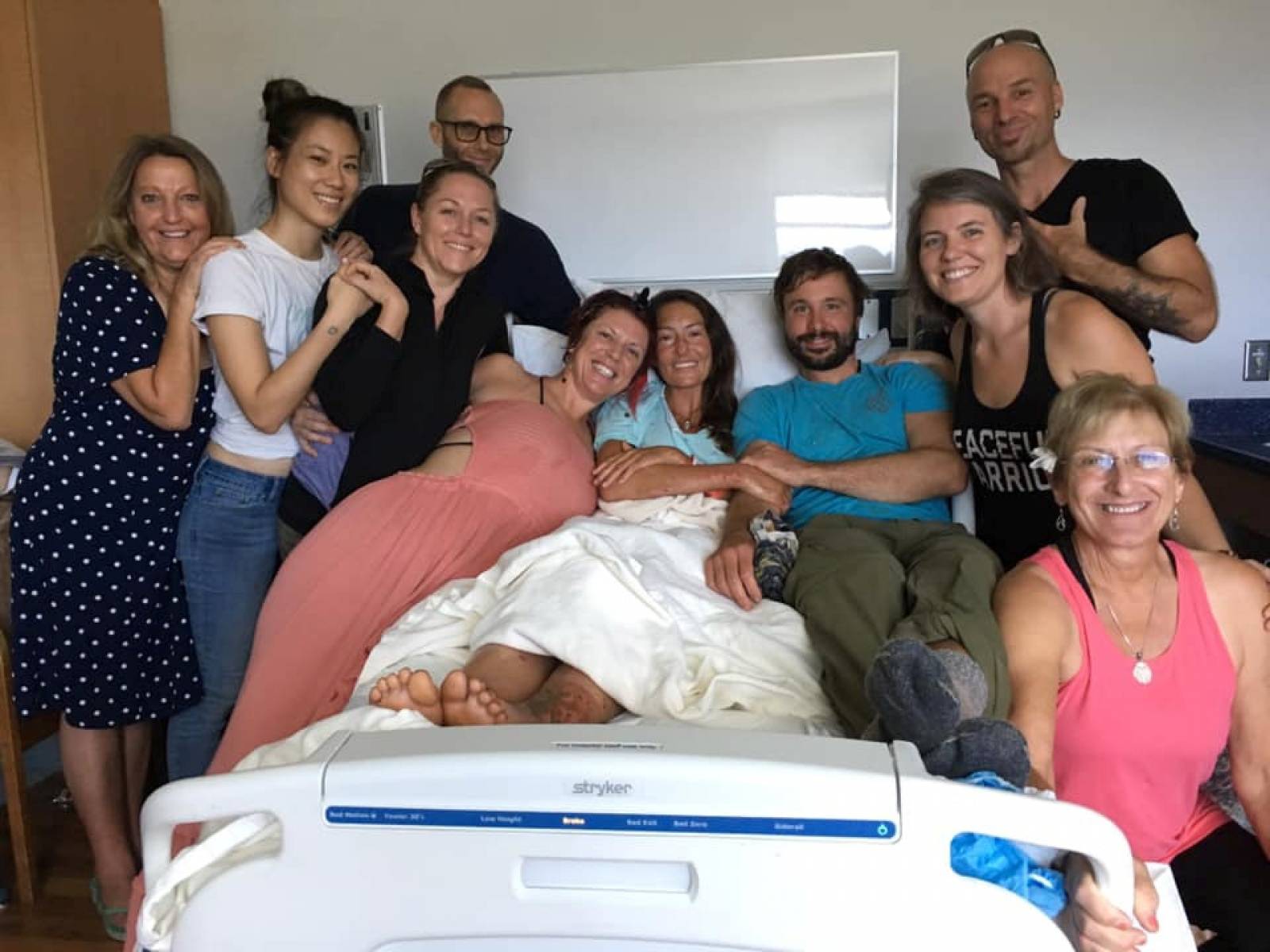 Amanda Eller, a yoga instructor who went missing for 17 days while hiking in Maui's Makawao Forest Reserve, poses for a photo from her hospital bed at Maui Memorial Medical Center in Hawaii