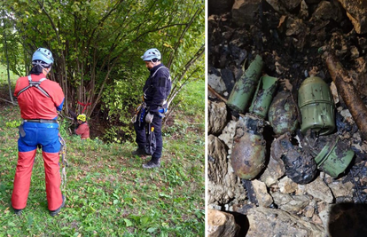 FOTO Pogledajte što su HGSS i karlovačka policija našli u dvije jame: Bombe, mine, puške...