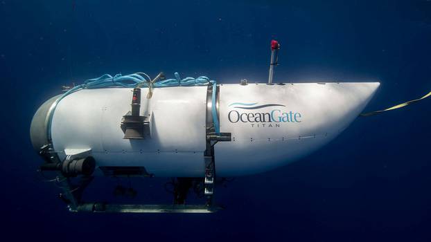 The Titan submersible operated by OceanGate Expeditions dives in an undated photograph