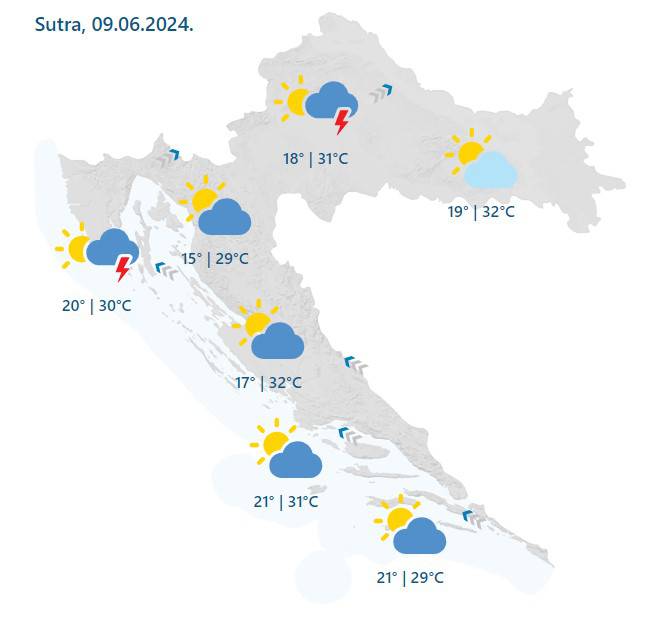 Sparno i vruće, na snazi alarmi za više regija zbog nevremena. Od utorka padaju temperature