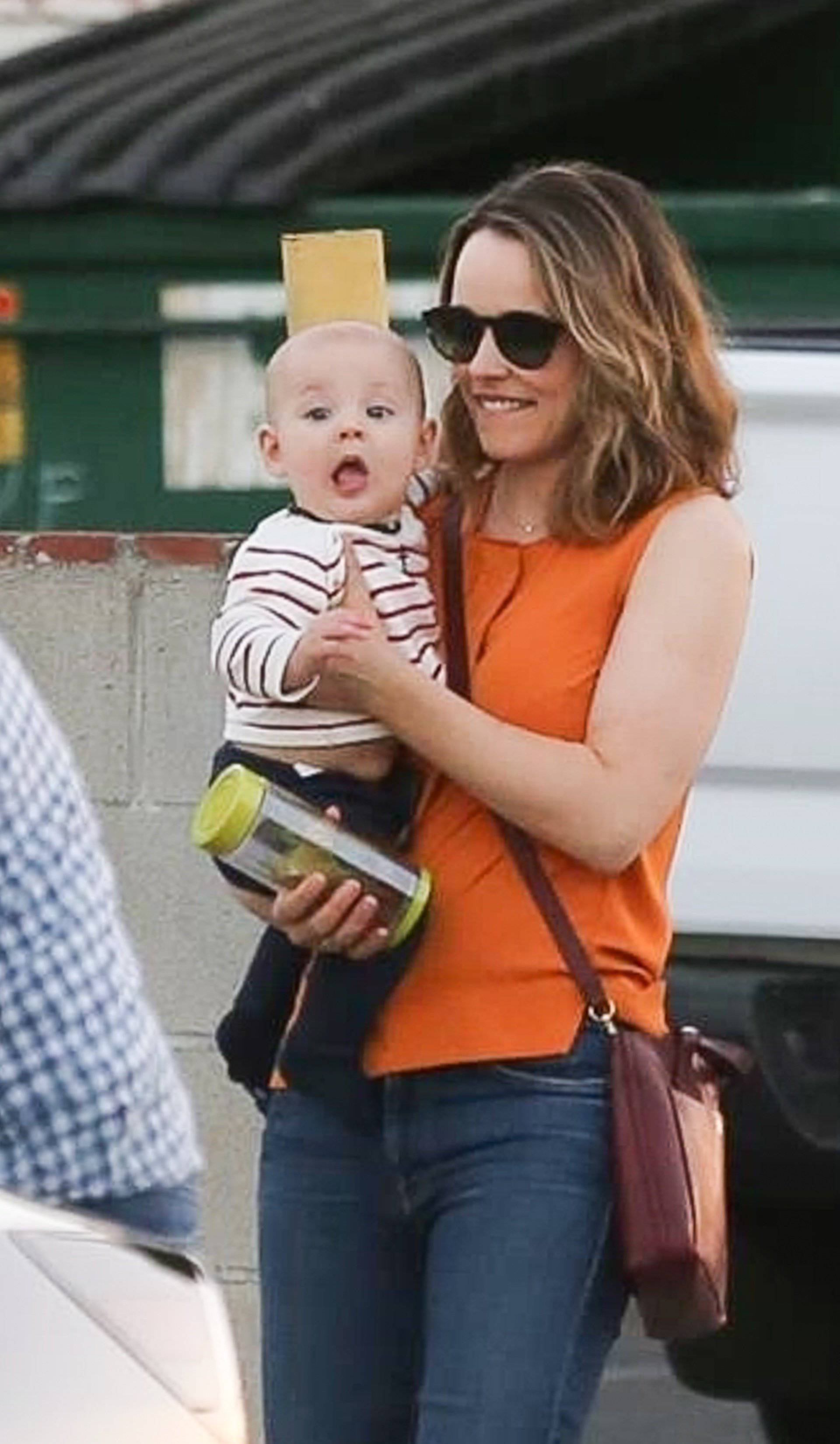 Rachel McAdams out with her new baby!