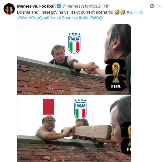 FOTO Društvene mreže pune su memova koji ismijavaju poraz Italije u Zenici: 'Pasta la vista!'