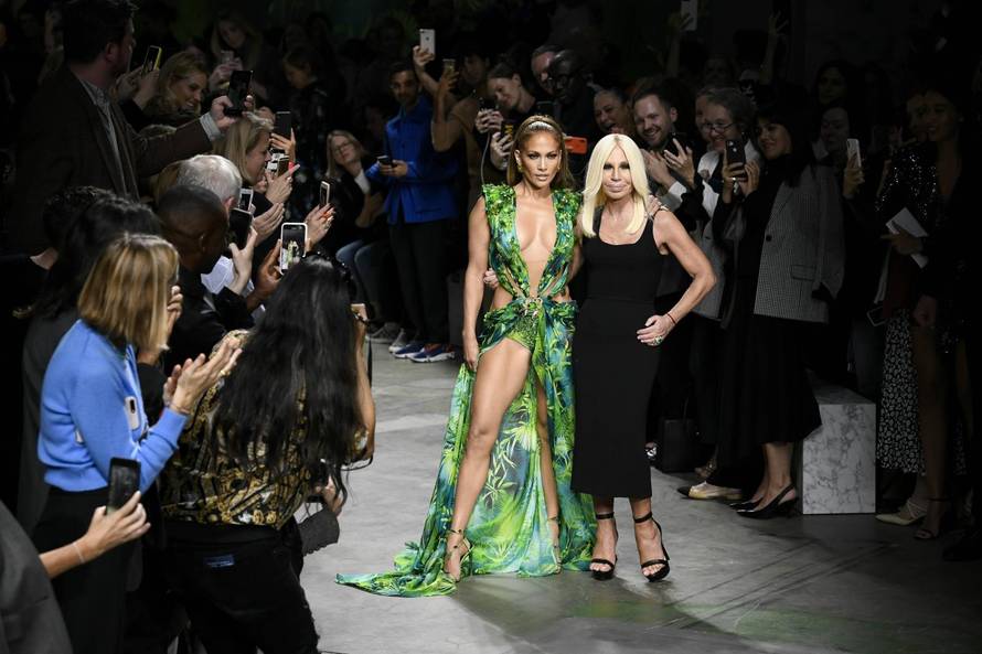 Jennifer Lopez and Donatella Versace at VERSACE SS20 Runway during Milan Fashion Week  - Milan, Italy 20/09/2019