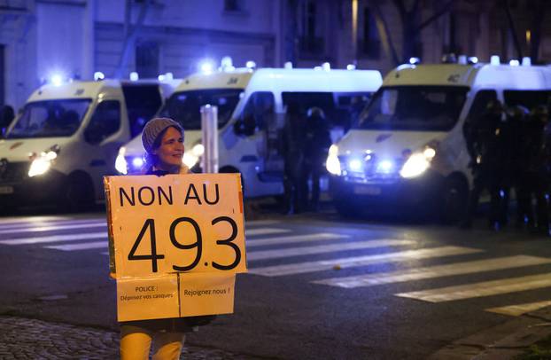 Anti-pension bill protest in Paris