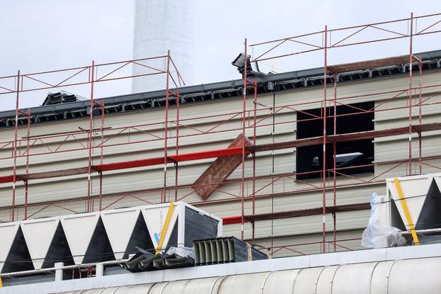 Zagreb: Dom sportova koji se obnavlja oštećen u snažnom nevremenu
