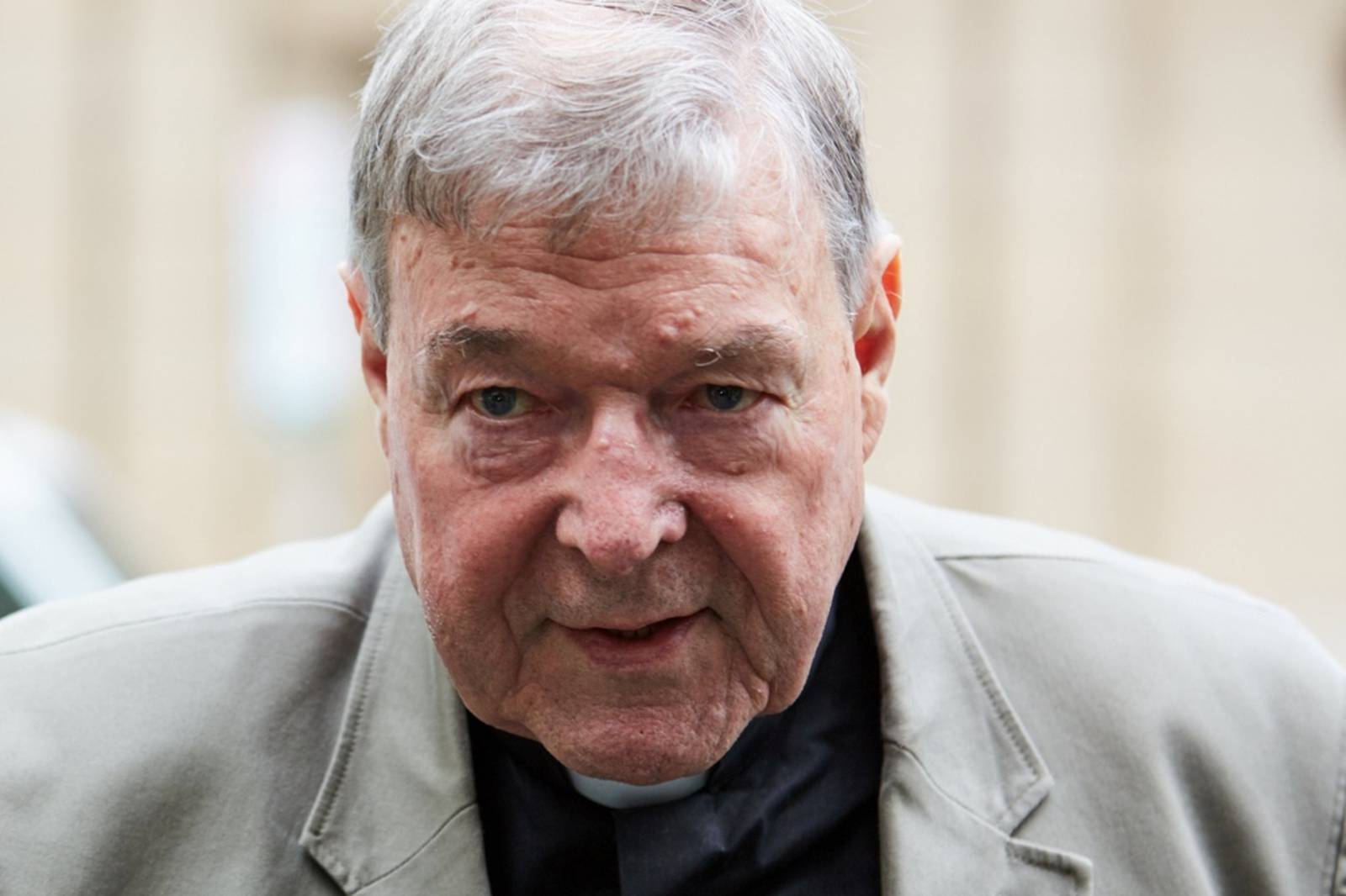 Cardinal George Pell arrives at the County Court in Melbourne, Australia