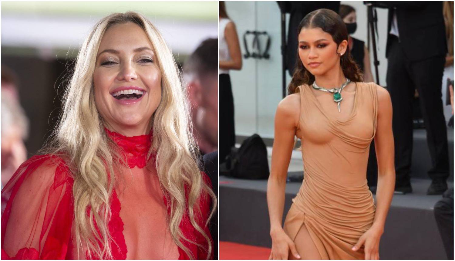 Kate Hudson na crvenom tepihu šetala bez grudnjaka, Zendaya zablistala u haljini boje kože