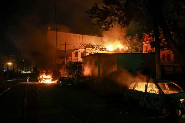 Russian missile strike in Kyiv