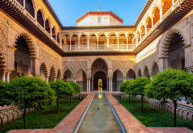 Courtyard of Maidens in Seville Alcazar, Spain