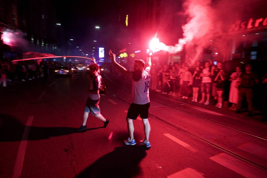 Slavlje na ulicama Sarajeva nakon pobjede BiH