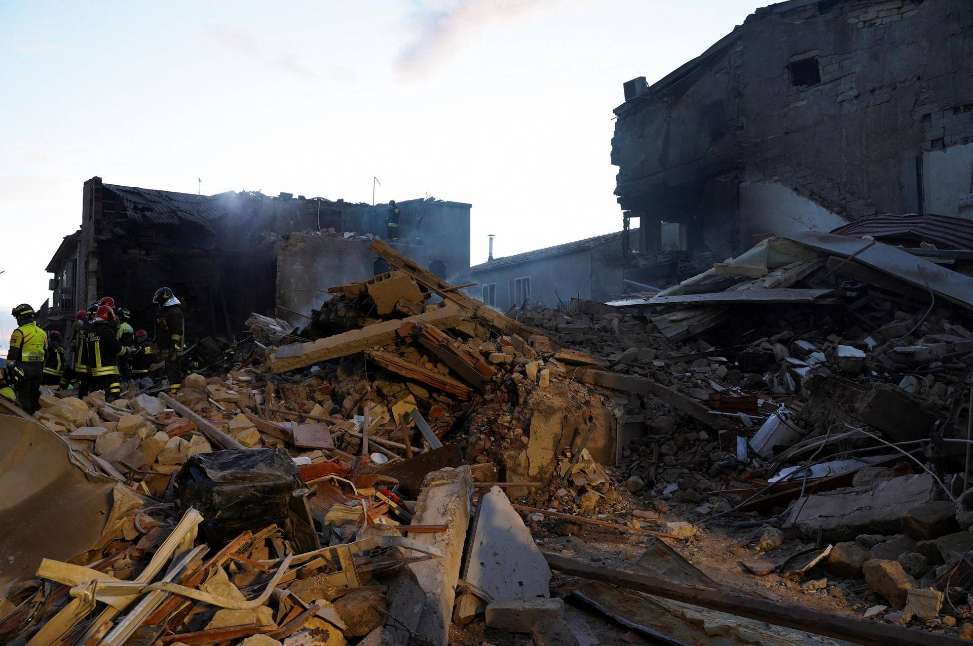 Four-storey building collapsed following a gas explosion, in Ravanusa