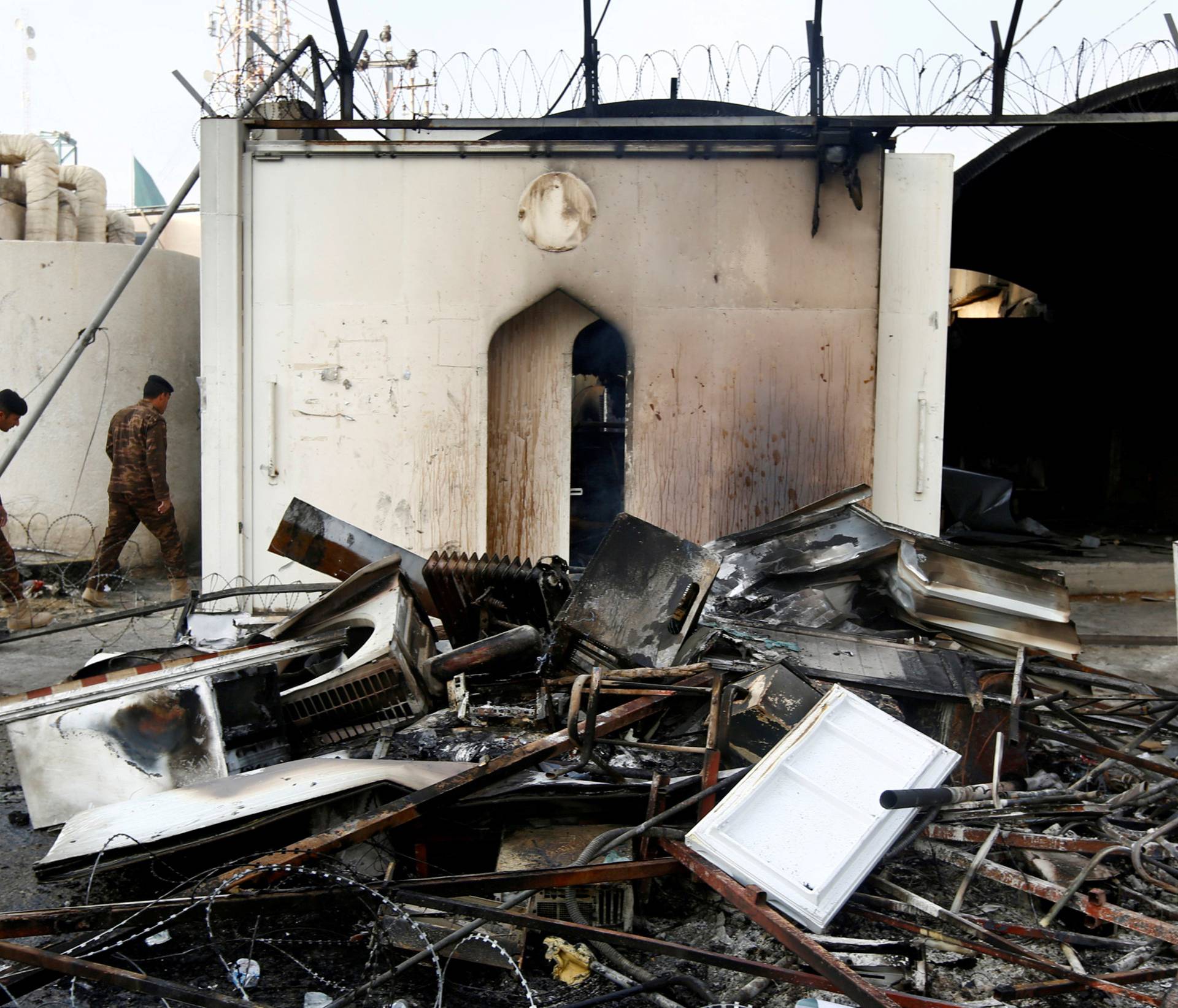FILE PHOTO: A view of the Iranian consulate after Iraqi demonstrators stormed and set fire to the building during ongoing anti-government protests in Najaf