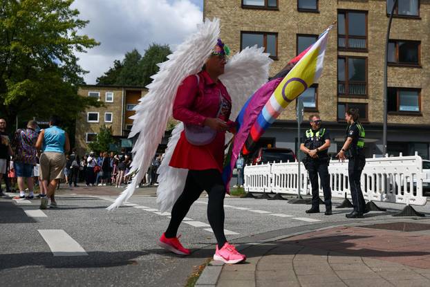 Revellers attend the annual Christopher Street Day (CSD) LGBTQ+ Pride demonstration, in Hamburg