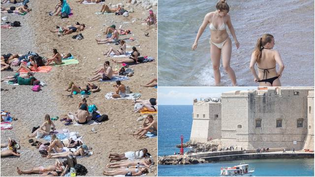 Dubrovčani i turisti smjestili su se na plažu kako bi upili toplinu sunčevih zraka