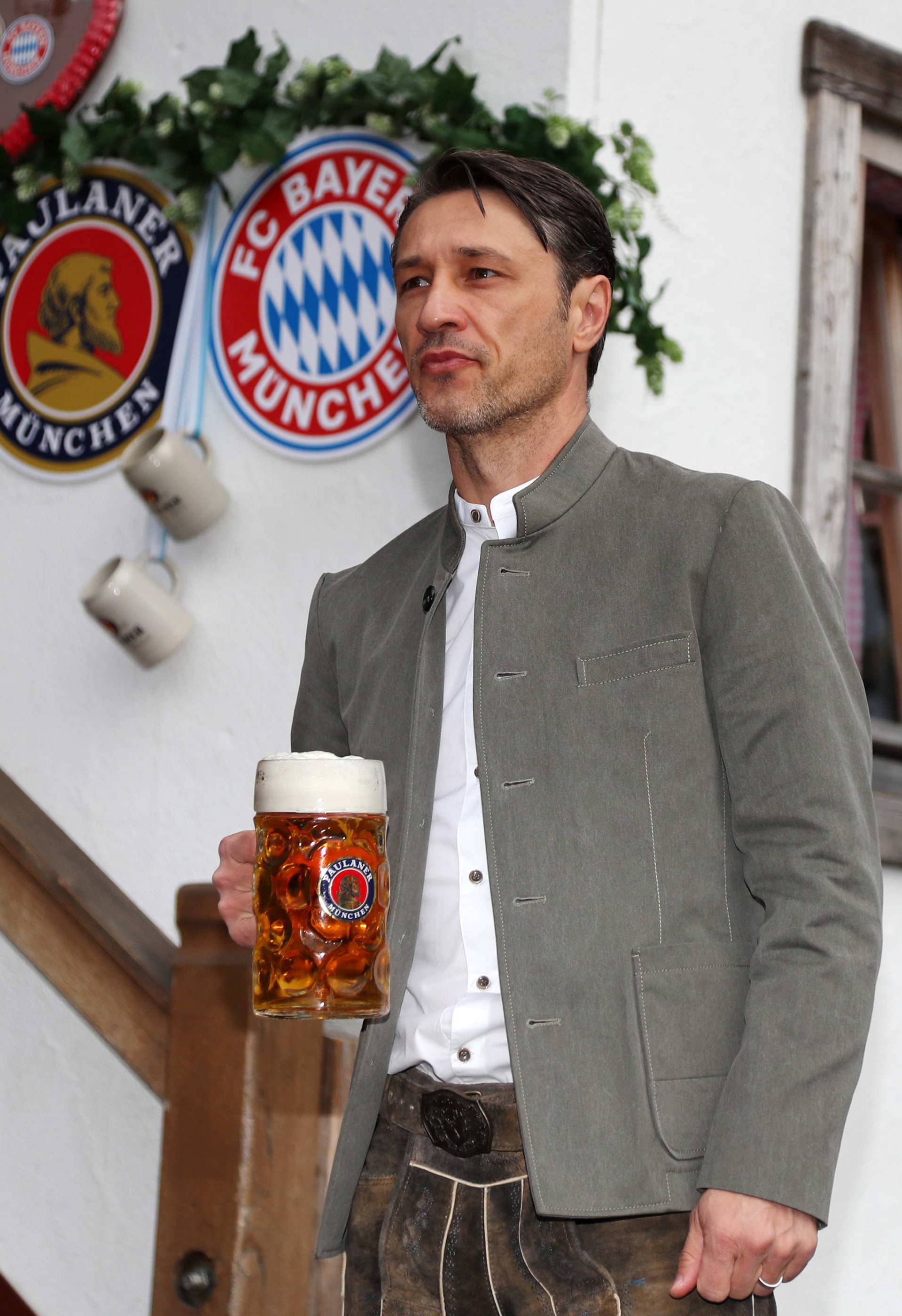 FC Bayern Munich's coach Niko Kovac arrives for a visit at the Oktoberfest in Munich