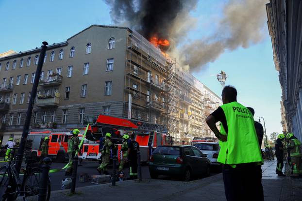 Fire at an apartment building, in Berlin