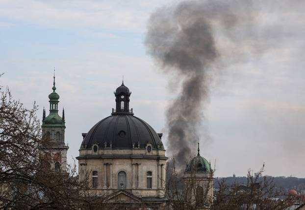 Russian drone strike in in Lviv