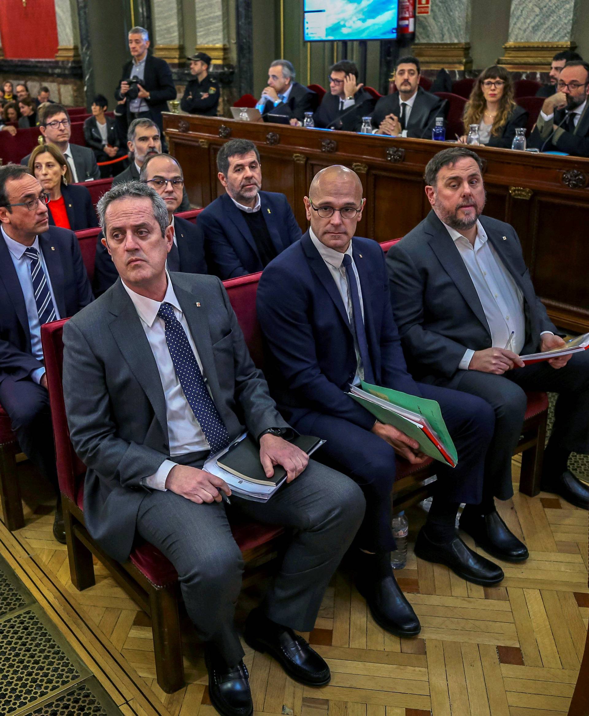 Catalan separatist leaders appear in court at the start of their trial at Supreme Court in Madrid
