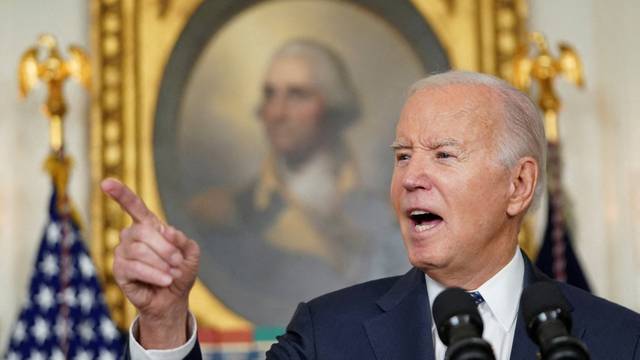 FILE PHOTO: U.S. President Joe Biden delivers remarks at the White House in Washington