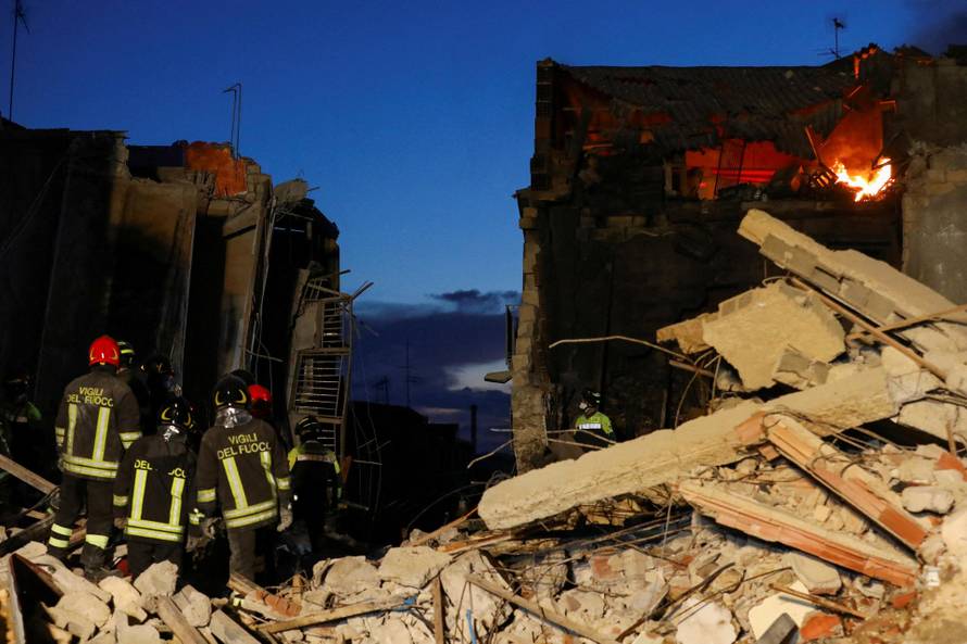 Four-storey building collapsed following a gas explosion, in Ravanusa