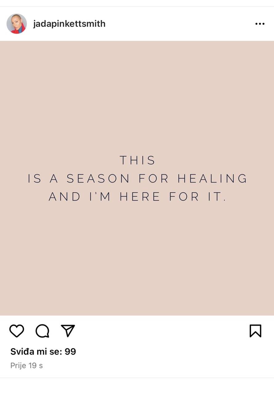 Jada Pinkett Smith oglasila se nakon skandala na Oscarima: 'Vrijeme je za iscjeljenje...'