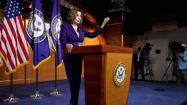 U.S. House Speaker Nancy Pelosi holds news conference on Capitol Hill in Washington