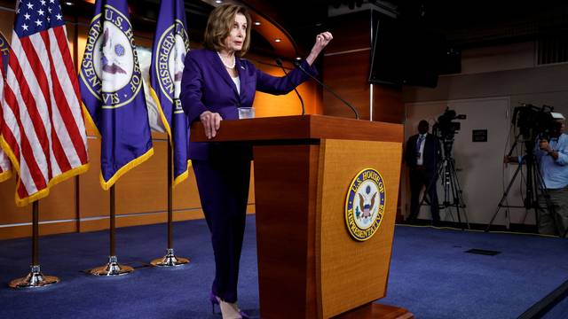 U.S. House Speaker Nancy Pelosi holds news conference on Capitol Hill in Washington